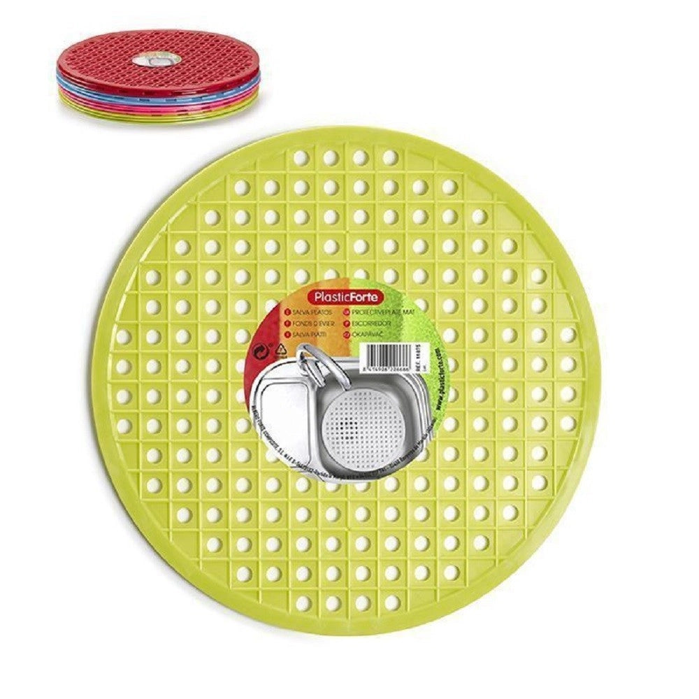 Trade Shop - Tappeto Tappetino Per Lavello In Plastica Tondo Cucina Rotondi Colorati 11875 -