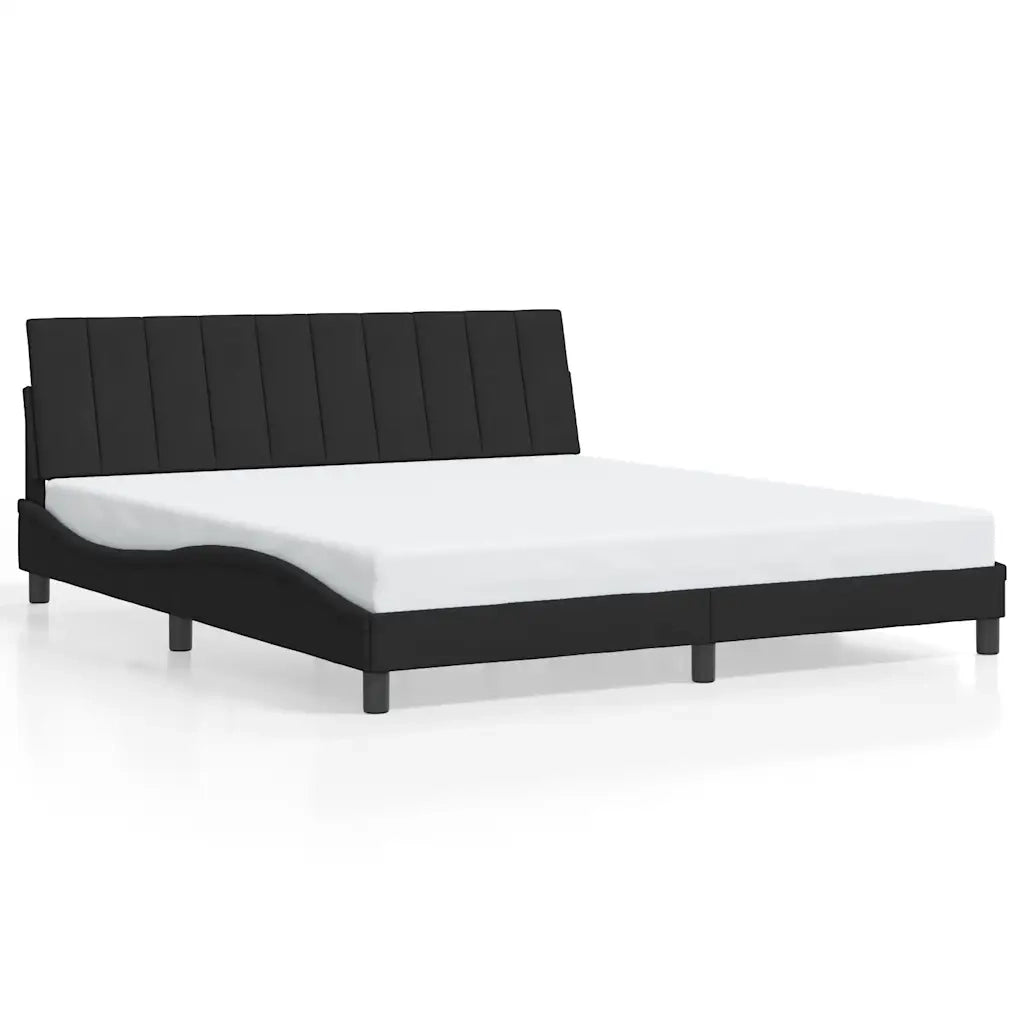 Giroletto senza Materasso-Struttura Letto Hanko Nero 180x200 cm in Velluto