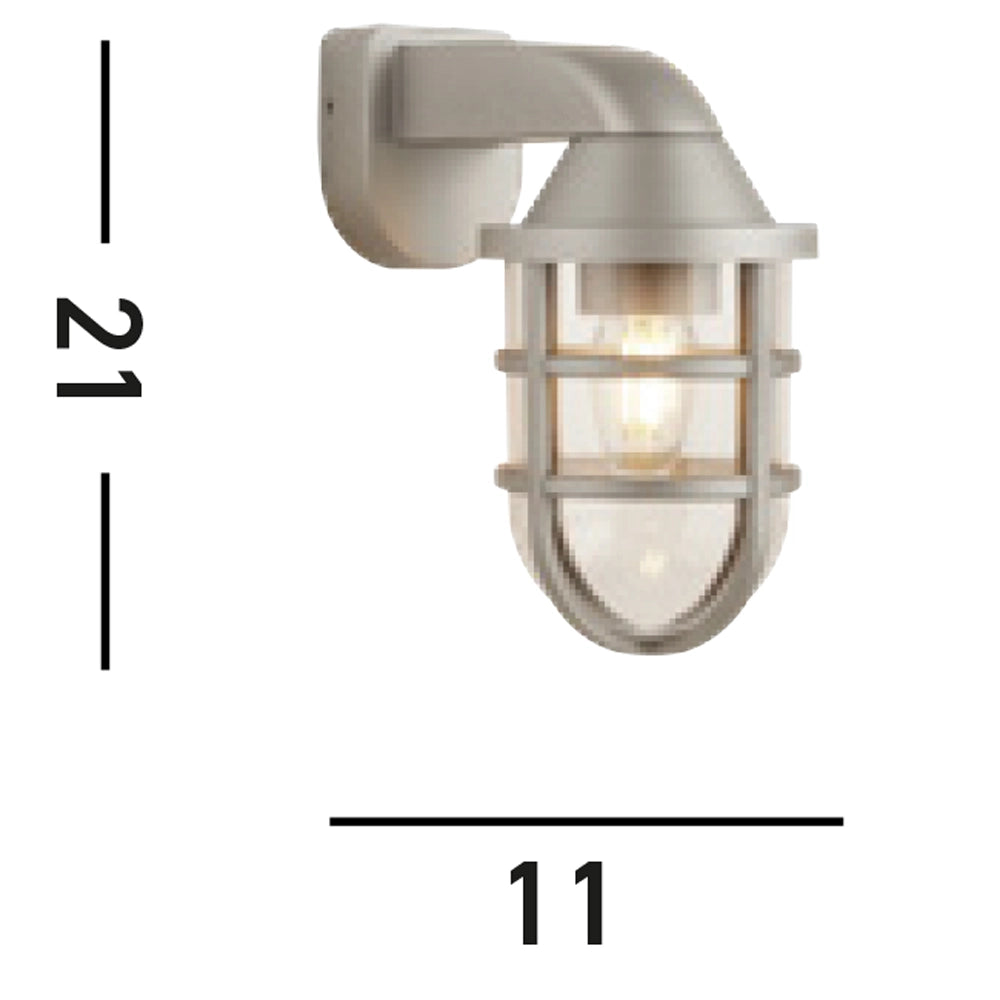 Applique Contemporanea Mare Policarbonato Argento Trasparente 1 Luce E27