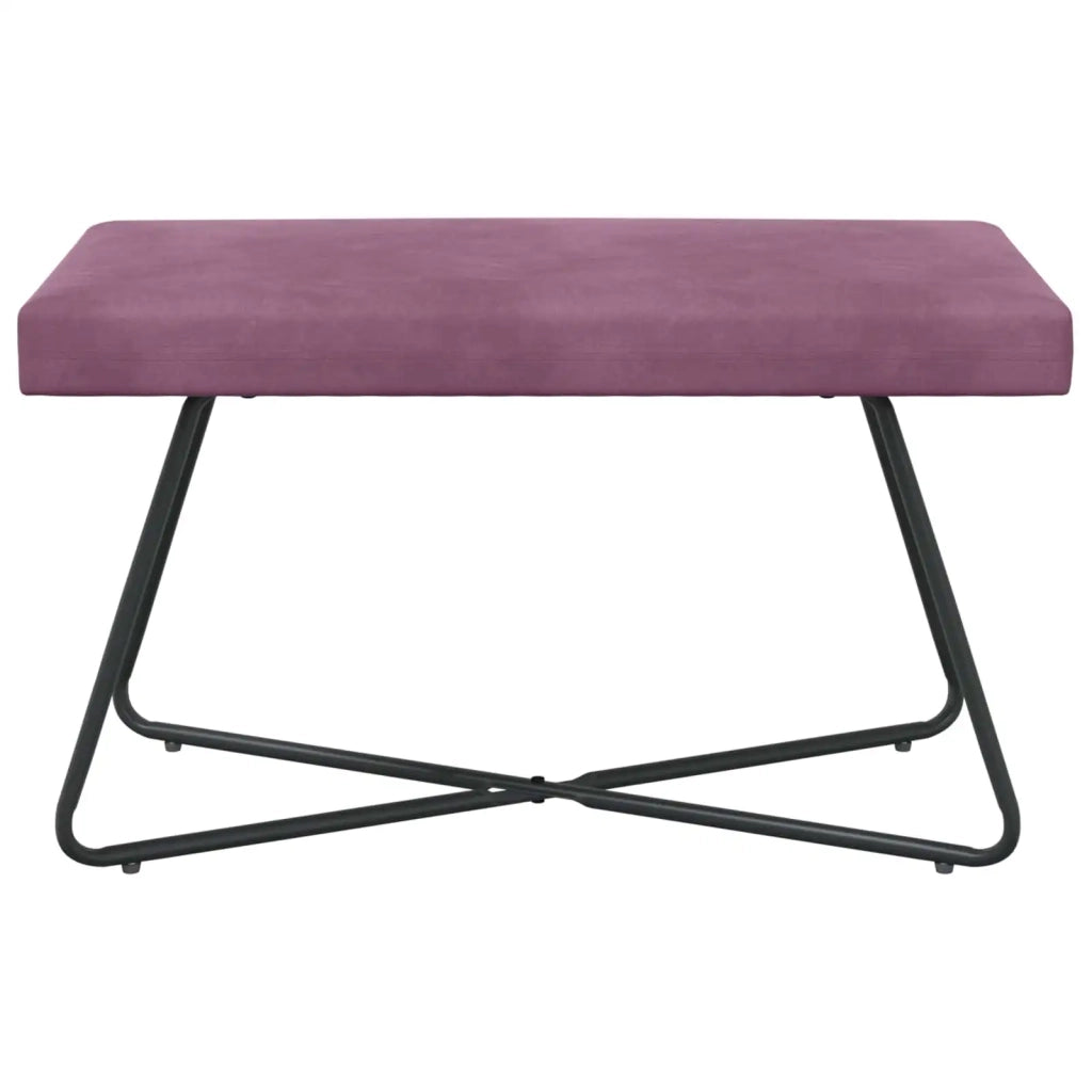 panchina Tinta unita Viola 80 x 40 x 45 cm Velluto 42038342