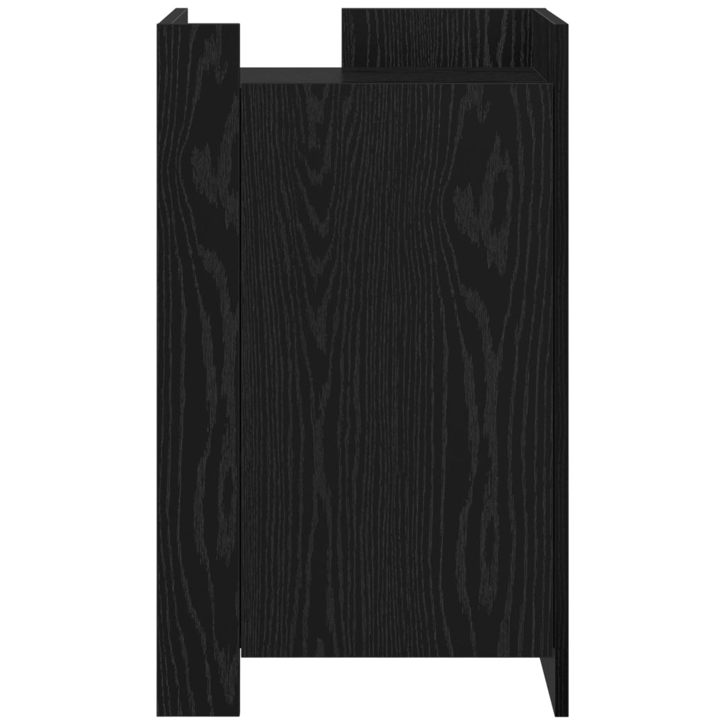 Credenza Rovere Nero 45x35x75 cm Legno ingegnerizzato