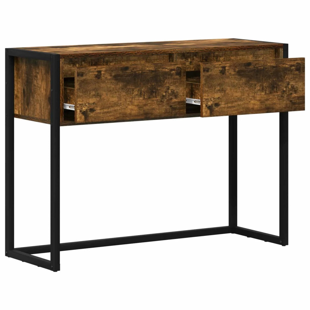 Tavolino | Tavolo laterale Quercia Fumosa 100 x 36 x 75 cm Legno multistrato