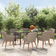 Set da Pranzo da Giardino 7 pz con Cuscini Marrone cod mxl 40042