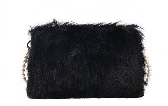 Borse Clutch in Faux Pelle per Donna - Tote con Fodera Fluffata e Schiena Scollata per Donna Inverno