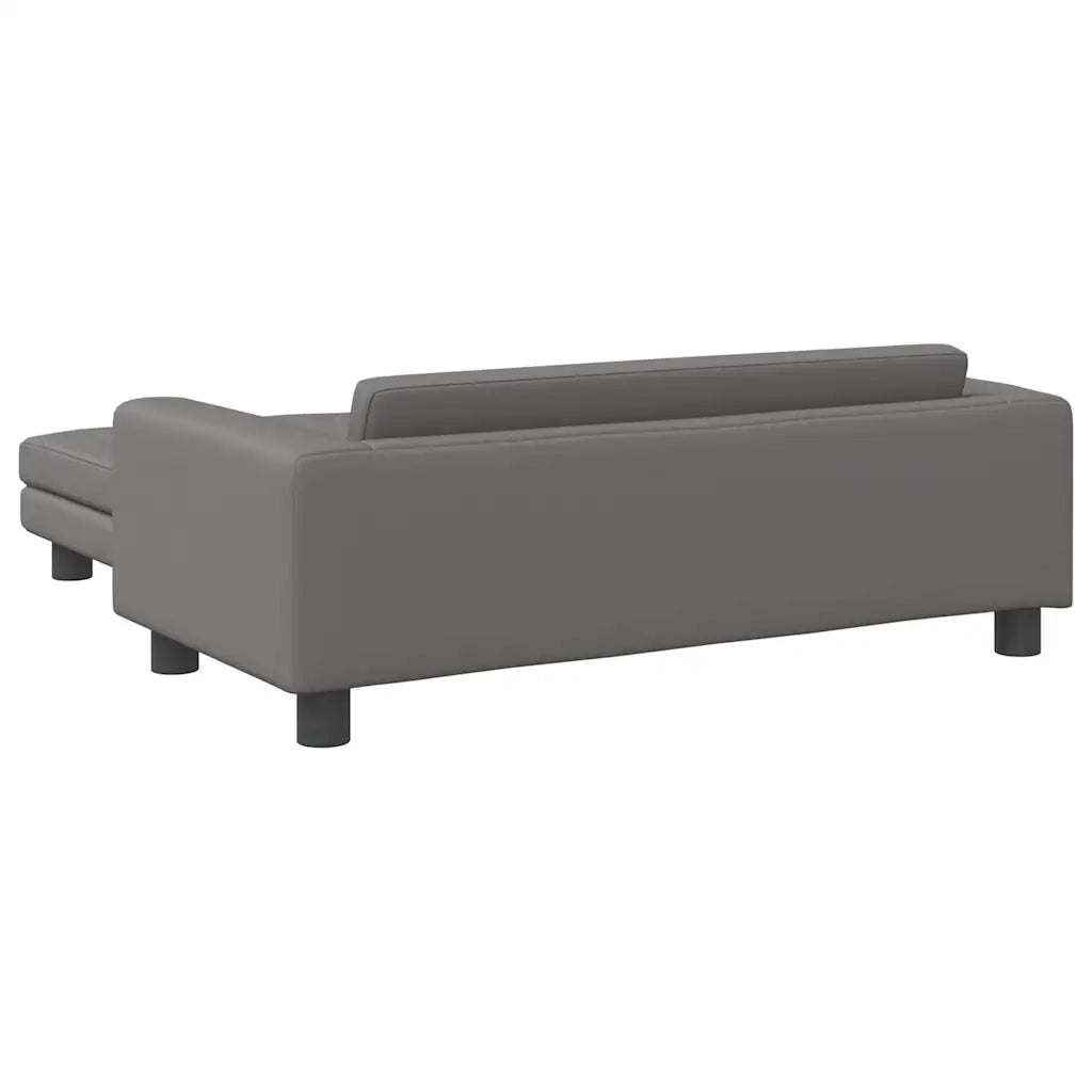 Divano Bambini con Poggiapiedi Grigio 100x50x30 cm Similpelle 3196417