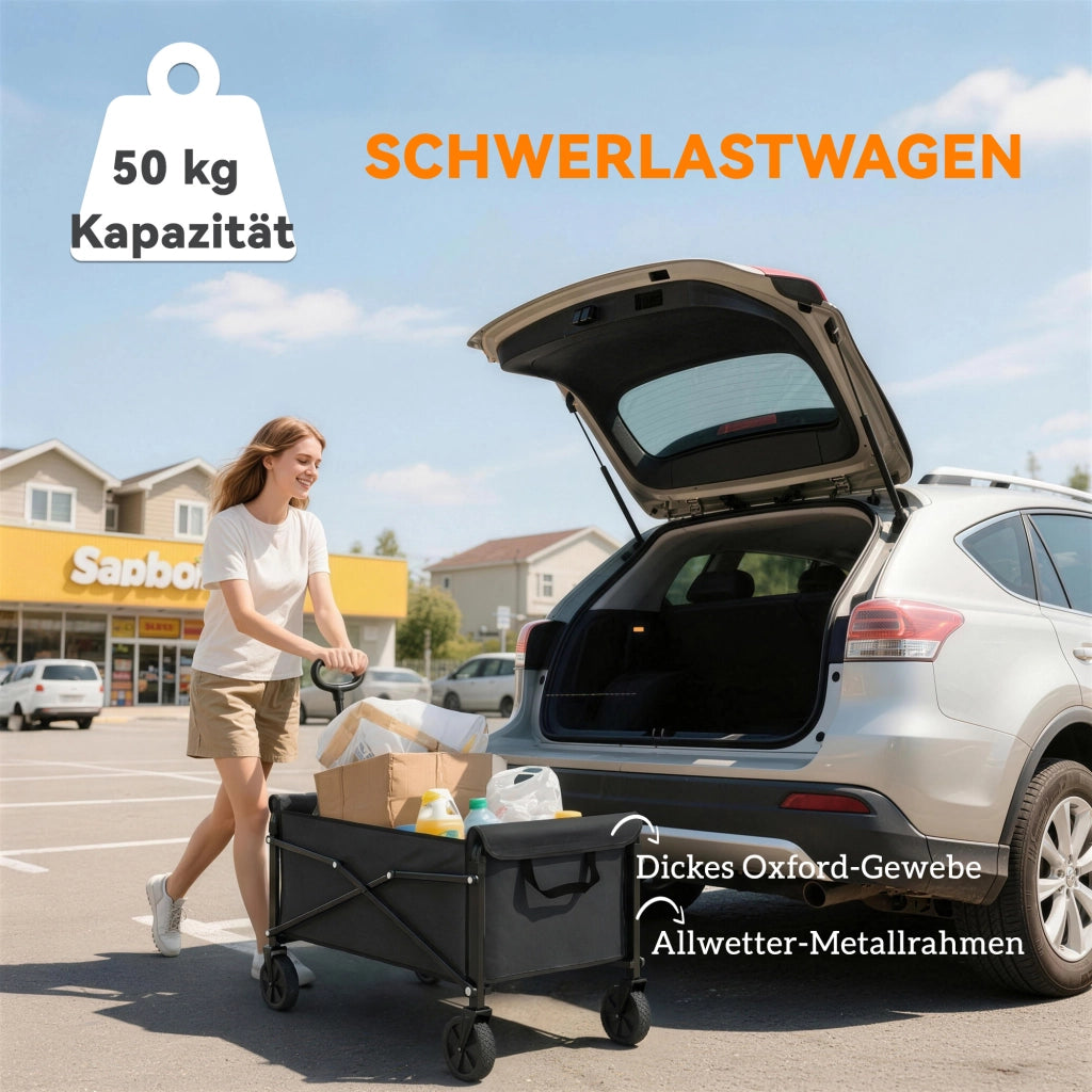Carrello da giardino pieghevole 80L ¨C zephmum ¨C nero