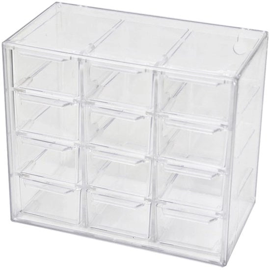 Organizzatore di carrello mini - trasparente - 12 carrelli - plastico