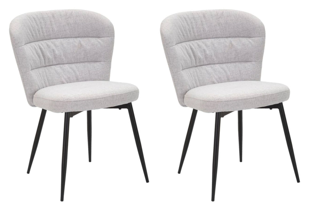 Set 2 Sedie Losanna 58x85x60,5 cm in Tessuto Grigio/Nero