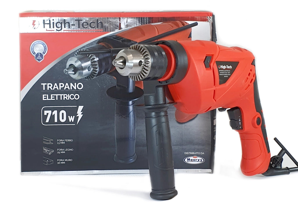TRAPANO A PERCUSSIONE DA 710 W CON IMPUGNATURA ERGONOMICA TENSIONE: 230/50HZ,  3 - HIGH-TECH