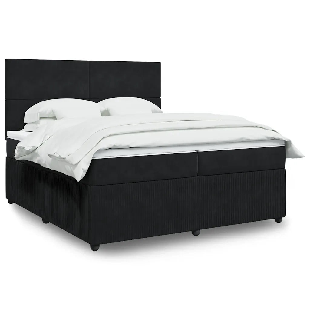 Giroletto a Molle con Materasso Nero 200x200 cm in Velluto 3294726