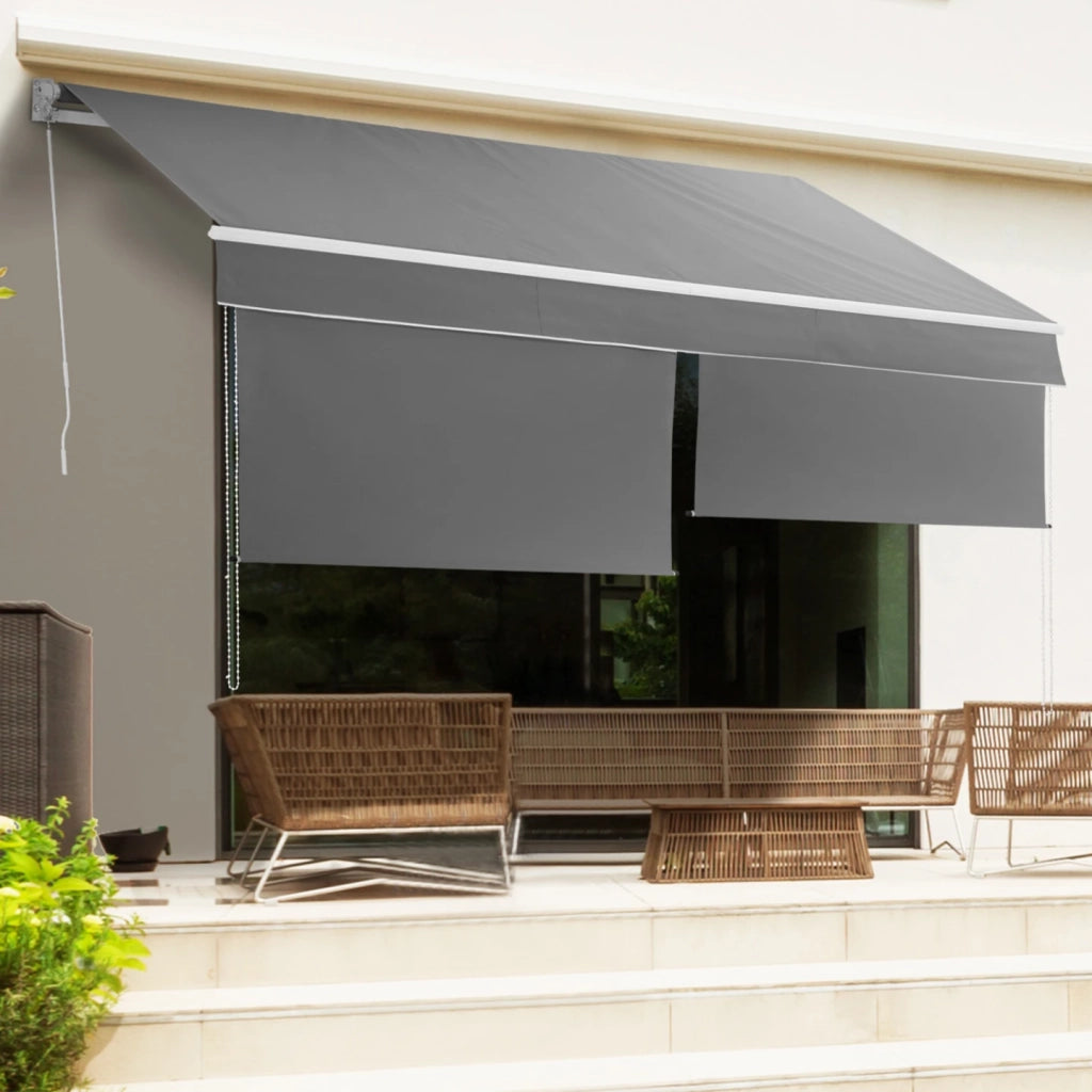 IDMarket - Tenda manuale 3x2 M grigio antracite con mantovana H.1,50 M
