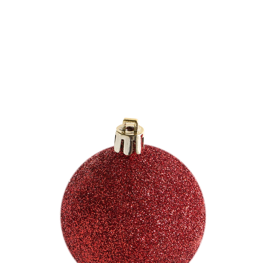 Set di 100 palle di Natale in plastica rosso appese all'albero di Natale in stile tradizionale e moderno Palle di Natale