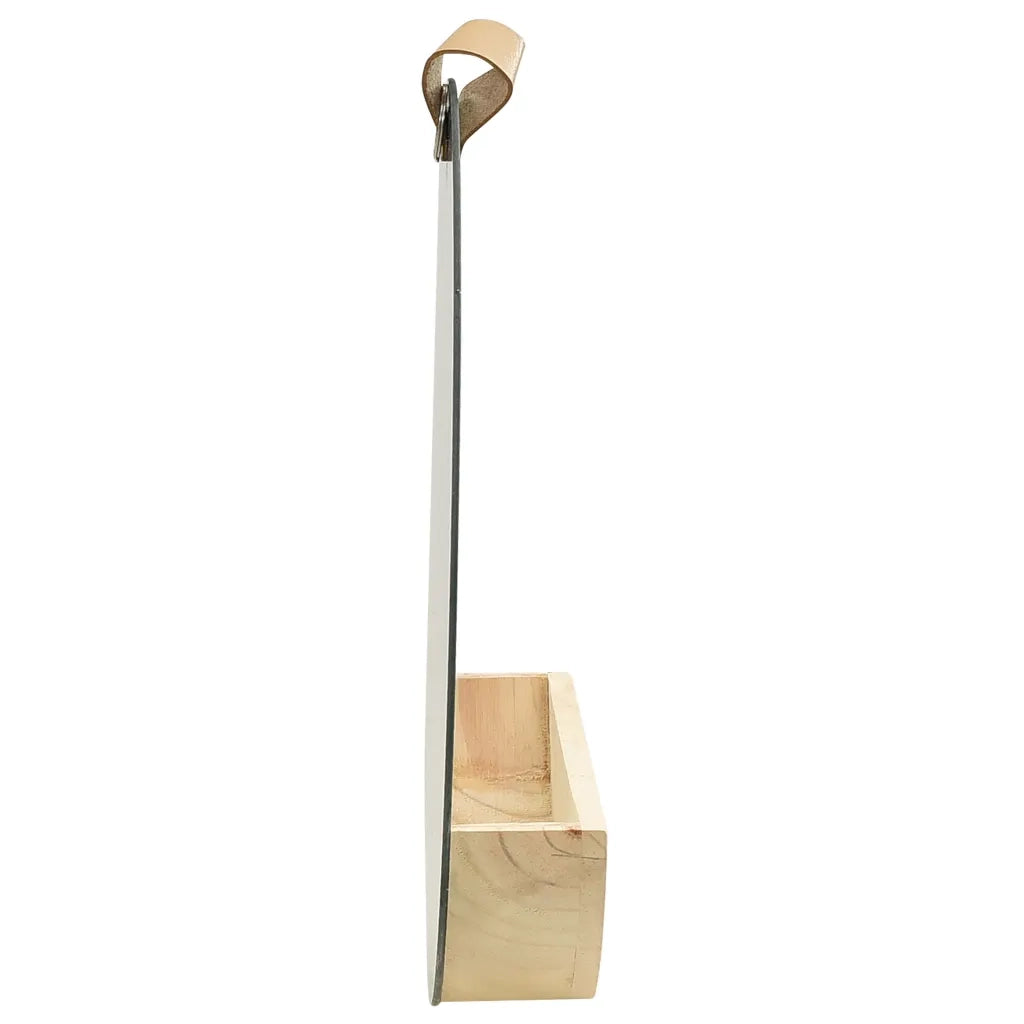 Specchio da Parete in Legno Massello di Pino 35 cm 322801