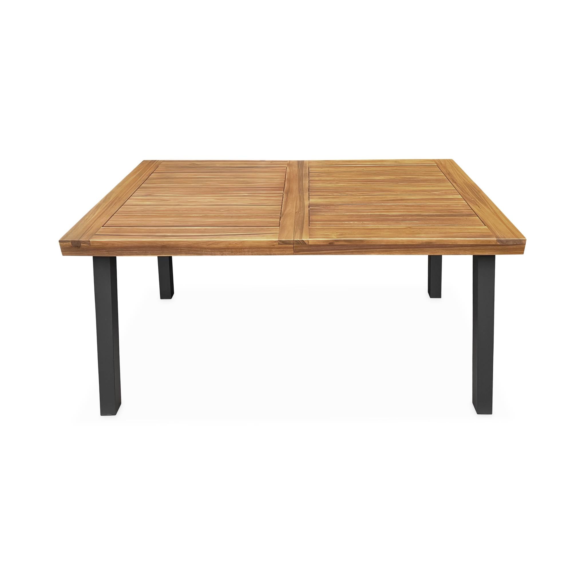 Tavolo da 6 posti in legno e metallo per interni/esterni, legno