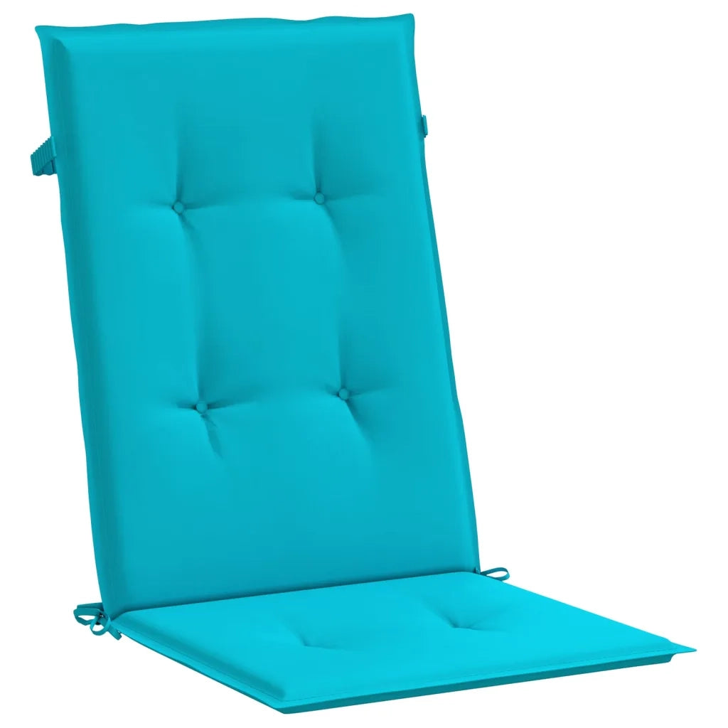 Cuscini per Sedia con Schienale Alto 4 pz Turchese in Tessuto 361272