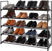 Pannelli per scarpe in metallo a 5 livelli, organizzatore a torre per scarpe, ripiano multiuso per soggiorno e ingresso