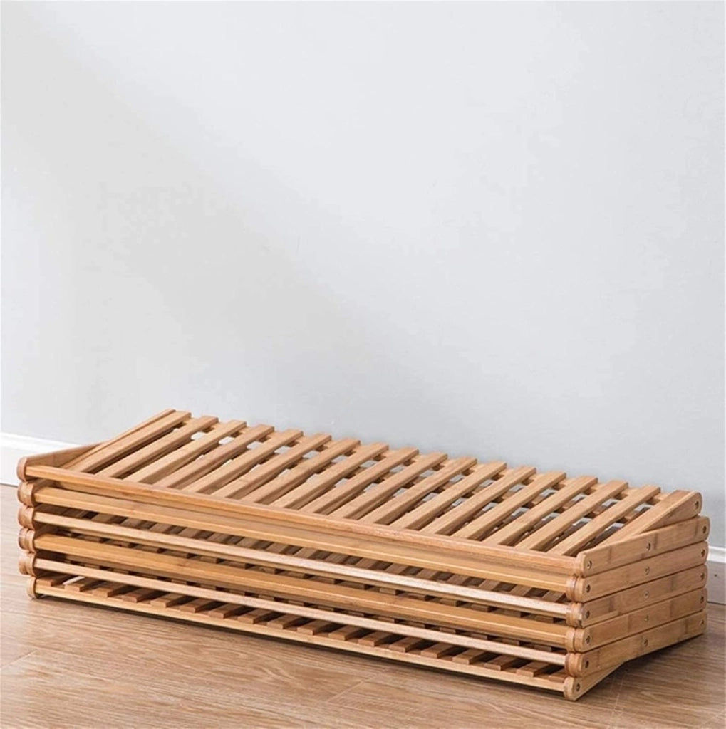 scarpiera Scarpiera per la casa Shoe Rack Scarpiera Pieghevole Scarpiera Multifunzionale Scatola per Scarpe in bambù Naturale Antipolvere (Dimensioni : 5Tier)
