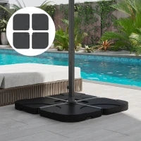 Set 4pz Base per Ombrellone da Giardino in Plastica 50 × 50 × 7.5cm