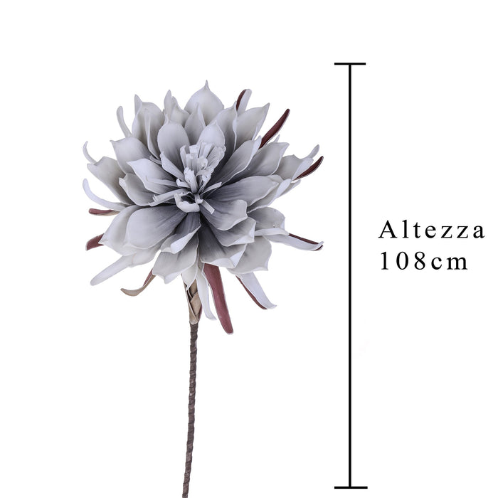 Set 2 Fiori di Ninfea Artificiali Altezza 108 cm Grigio