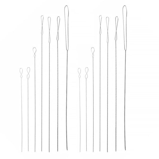 Naaldi in Acciaio Inossidabile - 14 Stuks - Grande Oculare - Dimensioni 0,15 mm a 0,7 mm - Per Creazione di Gioielli