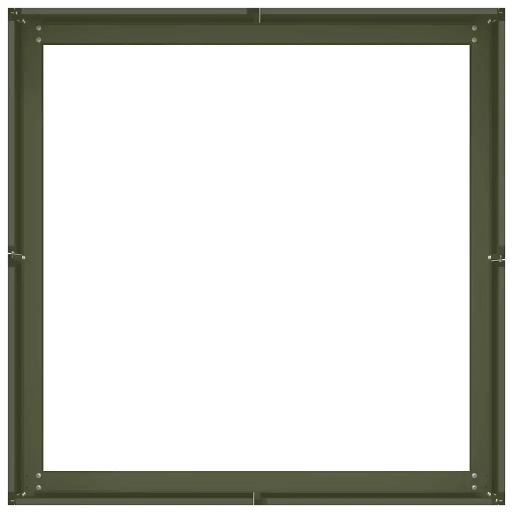 Fioriera Verde Oliva 80x80x30 cm in Acciaio 860804