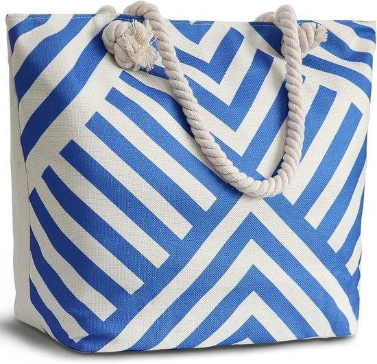 Borsa XXL per donne con chiusura a zip - Ideale per spiaggia, viaggi, piscina e shopping