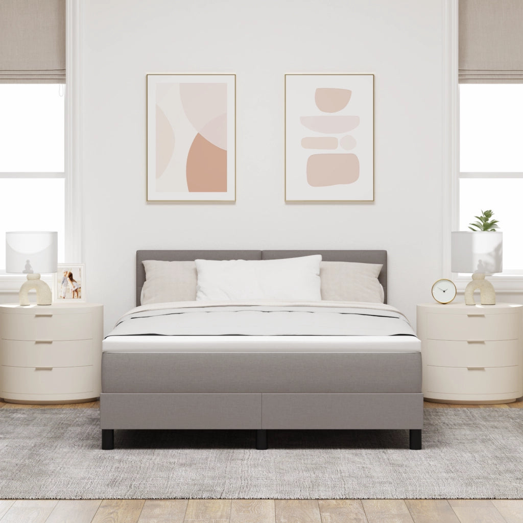 Letto a molle con materasso e LED taupe 140x190 cm tessuto