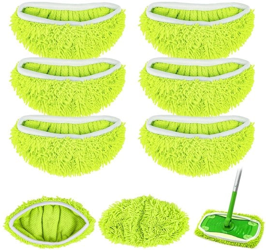 Set di asciugamani per pavimento 6 pezzi - riutilizzabili/lavabili - microfibra - per aspirapavimenti Swiffer - ecosostenibile - pulizia profonda - asciugamani per pavimento