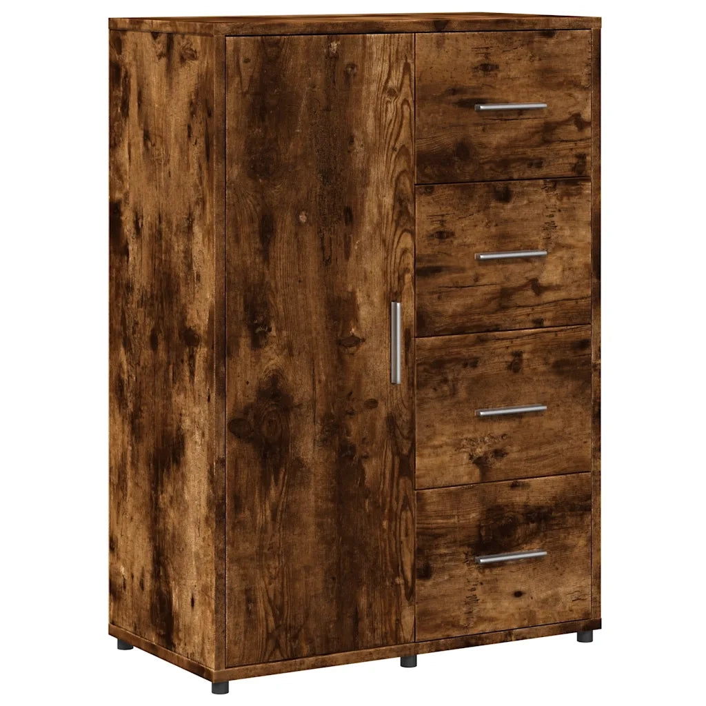Credenze 2 pz | Madia | Buffet da pranzo | Armadio da pranzo Rovere Fumo 60x31x84 cm in Legno Multistrato