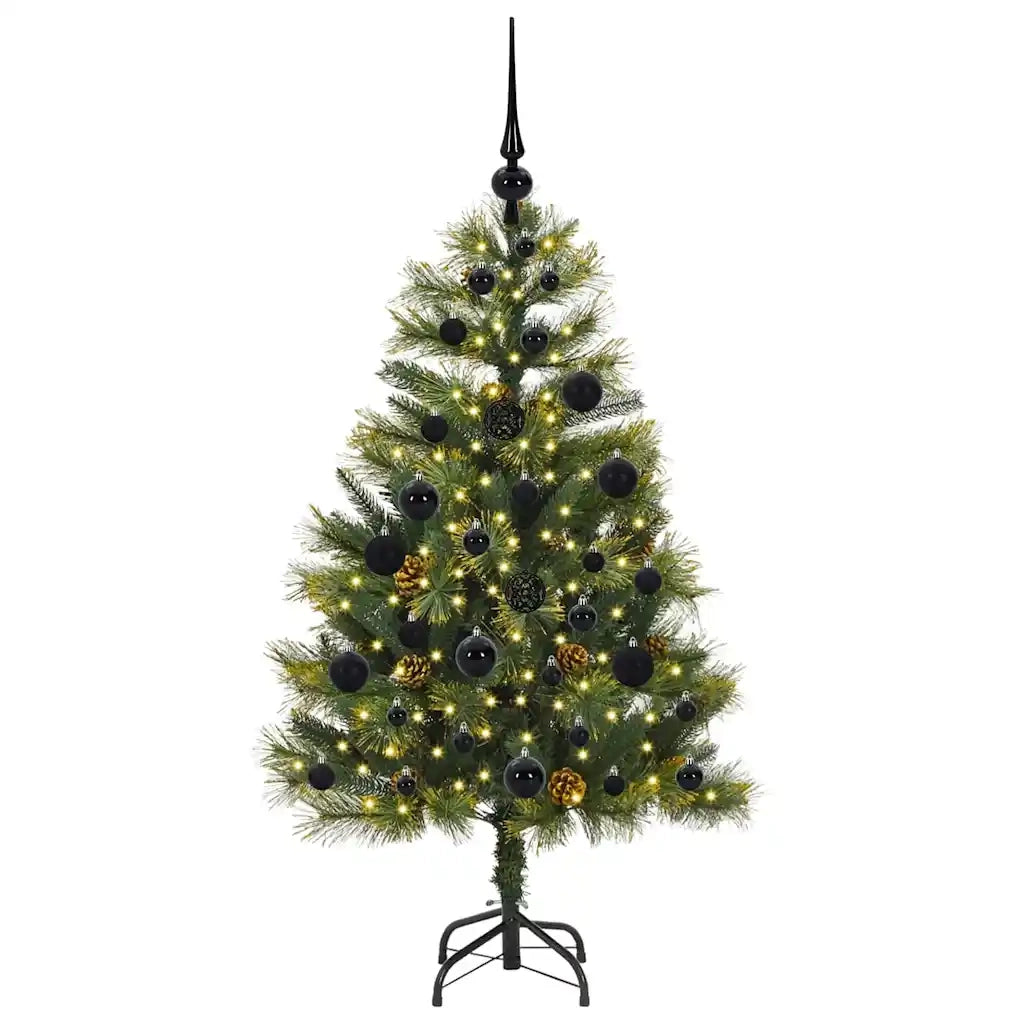 Albero di Natale artificiale pieghevole con coni Verde 120 cm 3395072
