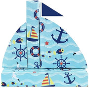 Papel di imballaggio Tema nautico - Cadeaupapier per ragazzi - Blu chiaro - 4 fogli con spago - Vela/Anchiglia/Preservativo - Carta da imballaggio di alta qualità