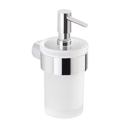 Dispenser dosasapone a muro Gedy in vetro satinato e ottone cromato | Pirenei