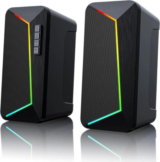 Migliora la tua esperienza audio con i computerluidsprekers R40 - 2.0 pc-luidsprekers USB alimentati con Bluetooth 5.3!