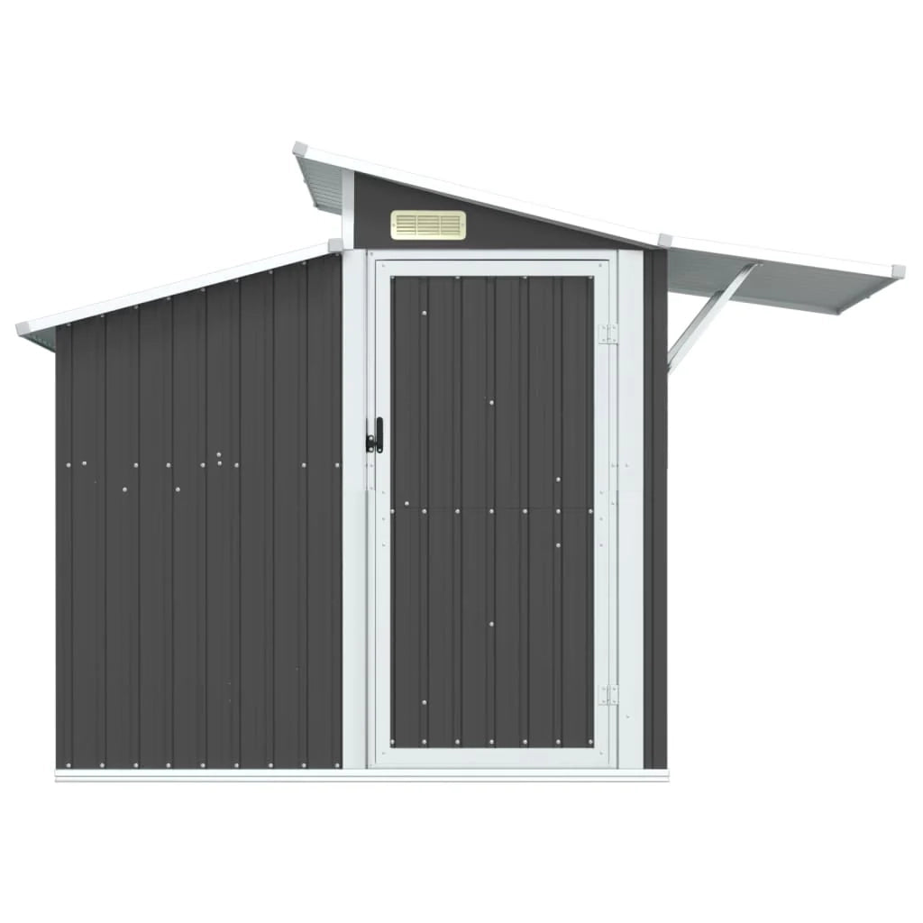 Casetta da giardino cabina ripostiglio casetta da esterno robusta casetta per attrezzi 270 x 130 x 208,5 cm acciaio zincato antracite 02_0022210