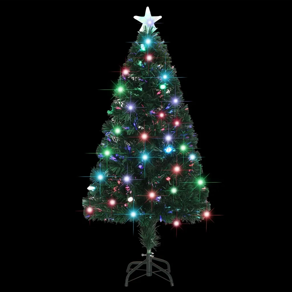 Albero di Natale Preilluminato con Supporto e LED 120 cm Fibra Ottica 284300