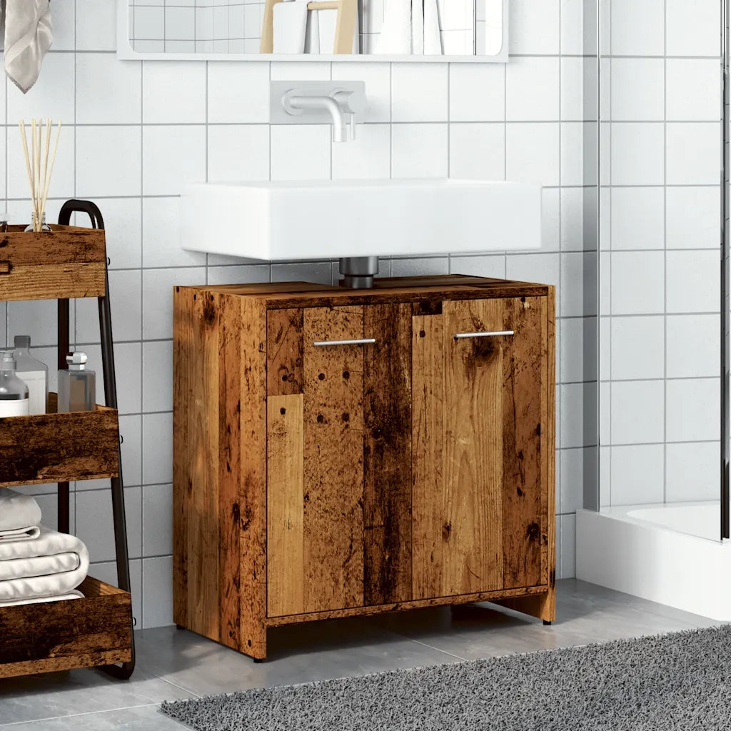 Mobile Lavabo Bagno Legno Antico 60x33x60 cm Legno Multistrato 856039