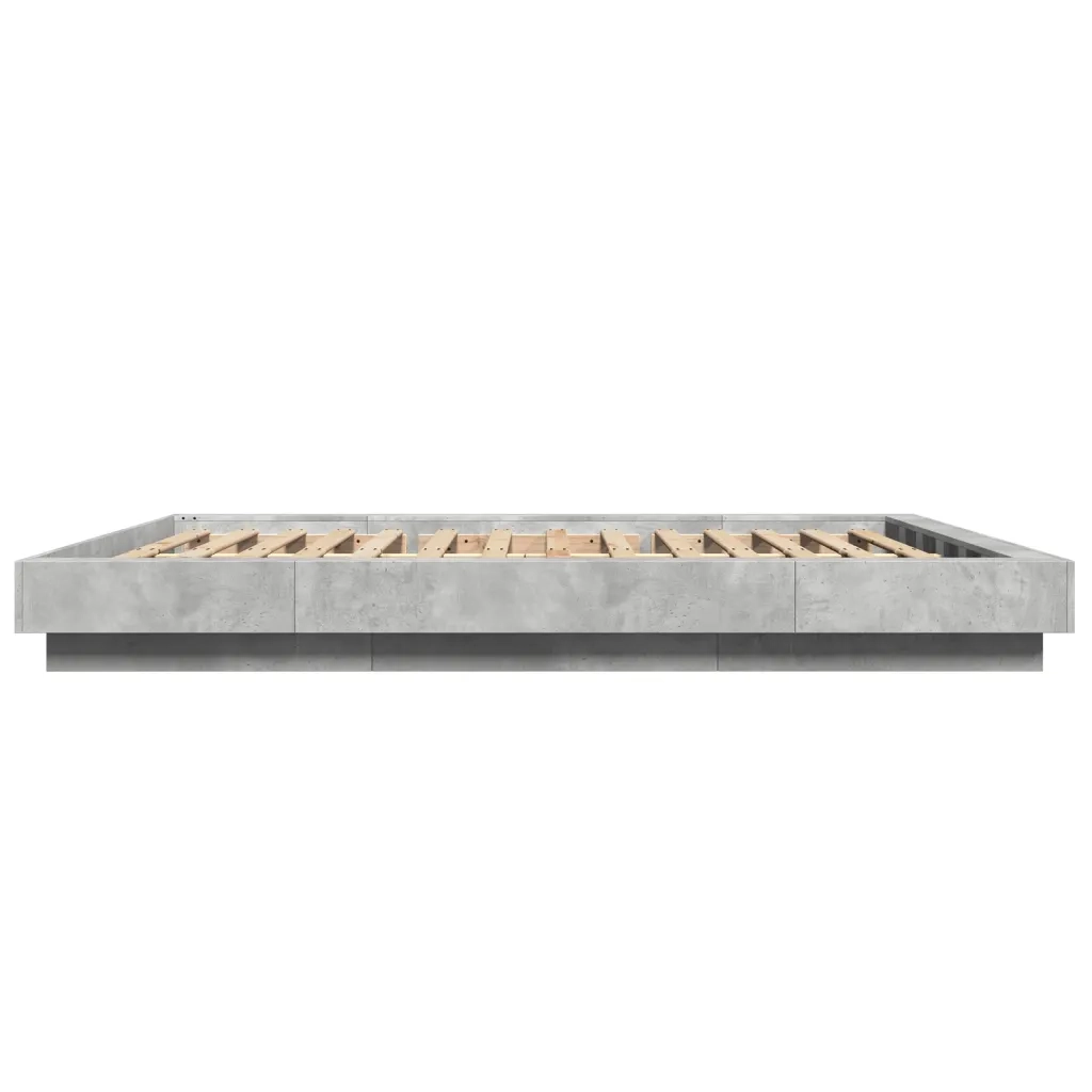 Giroletto Luci LED Grigio Cemento 150x200 cm Legno Multistrato