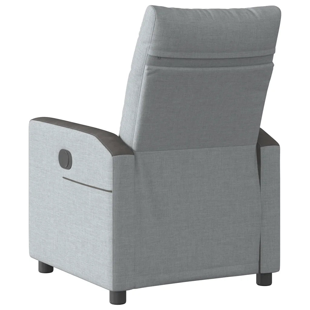 Divano Sedia-Poltrona Reclinabile in Tessuto Grigio Chiaro 270158