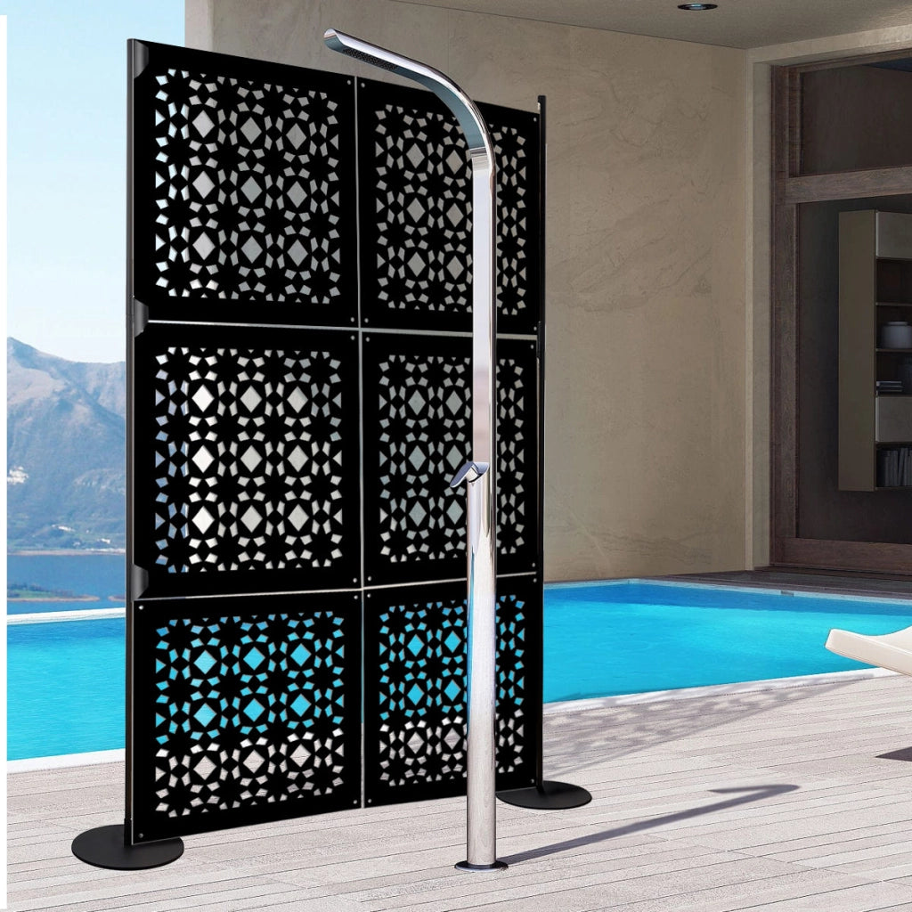 PSYCHEDELIC- Pannello in PVC traforato - Parasole Misura: 48x48 cm, Colore: nero