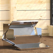 Mangiatore a Pedale per Pollo Argento 50 x 40 x 29 cm