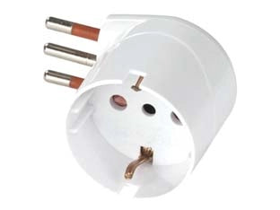 ADATTATORE SALVASPAZIO SCHUKO 90Â° 2P+T BIANCO- - 10A - 5 pezzi