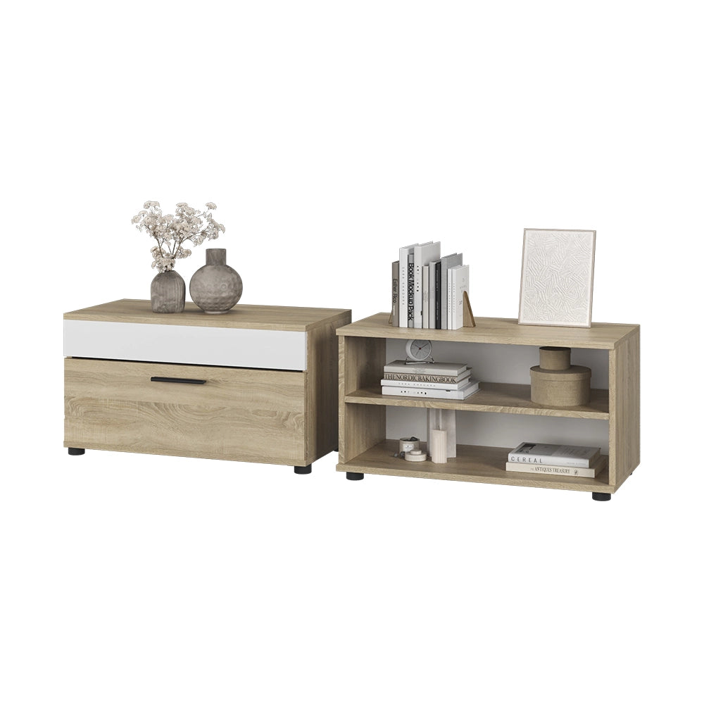 Vicco Parete attrezzata Sonoma/Bianco 2 parti