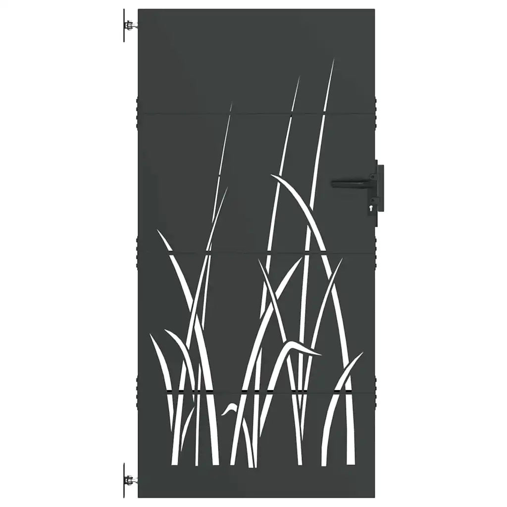 vidaXL Cancello da giardino con blocco Nero 105 x 175 cm
