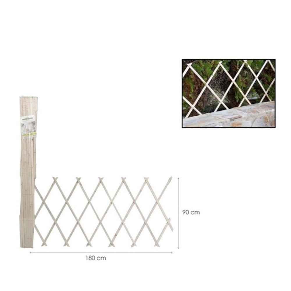 Trade Shop - Traliccio Estensibile In Legno Naturale Chiaro Piante Rampicanti Giardino 180x90cm 222733 -