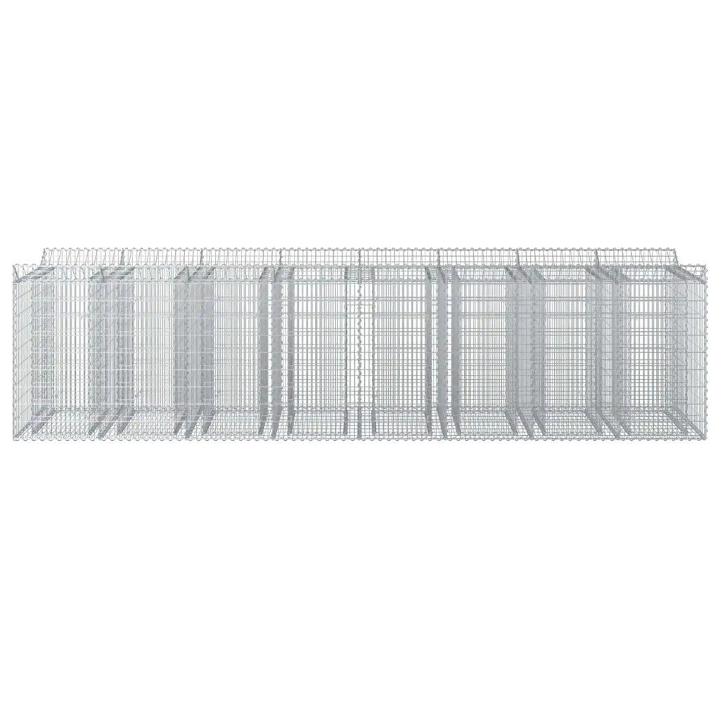 Letto rialzato in gabbione 4 pcs Argento 3422228