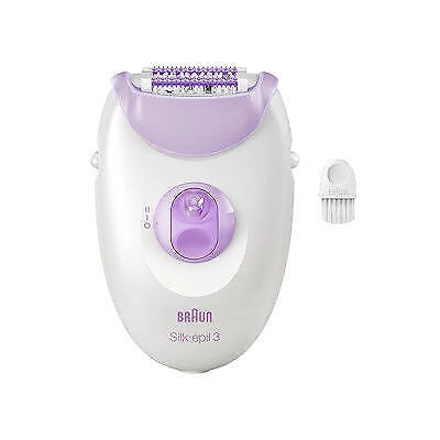 Braun SE3-000 Silk-épil 3 Epilatore 20 Pinzette Tecnologia MicroGrip 2 Velocita' Luce Integrata Rulli Massaggianti colore Viola Bianco