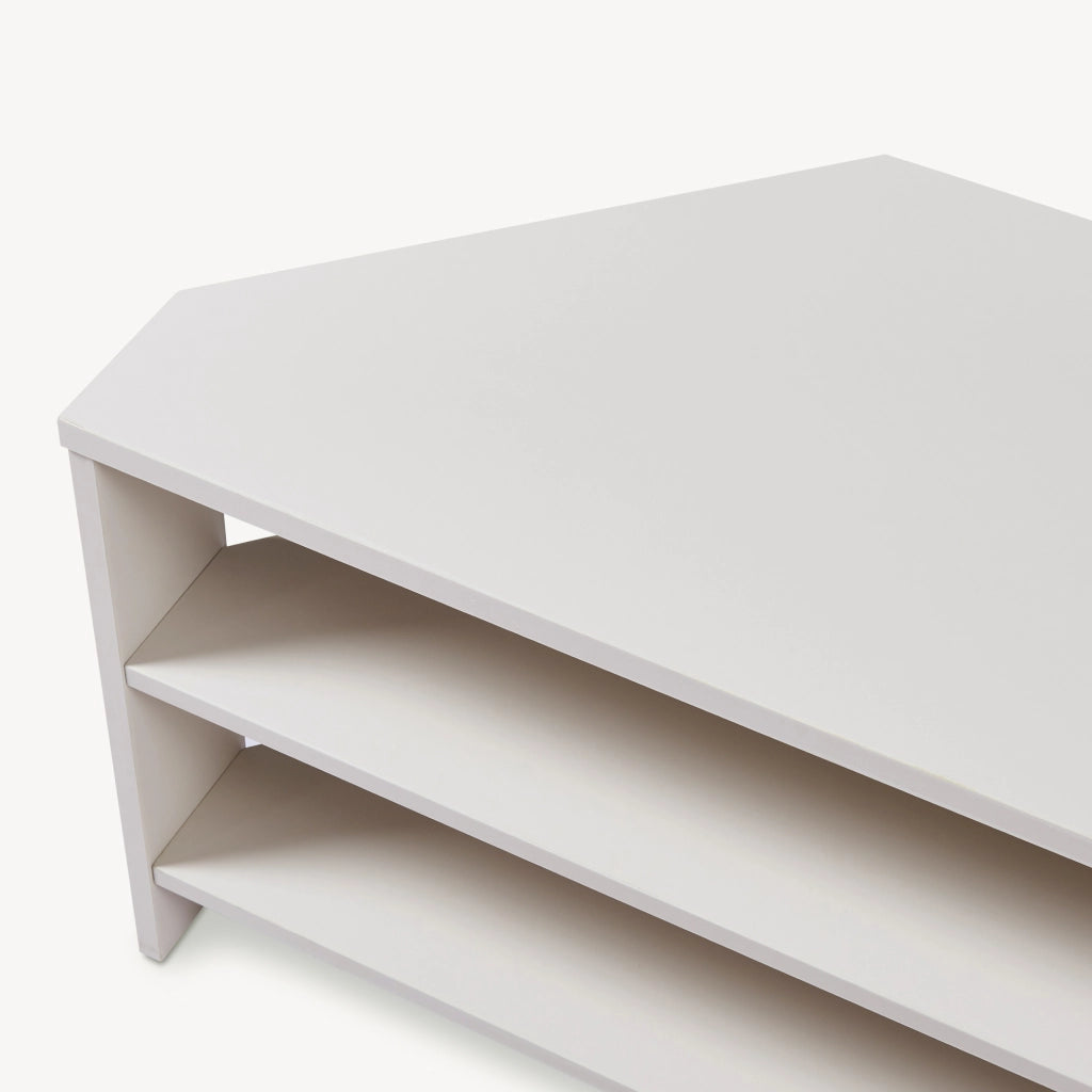 Mobile Porta TV Berg con 2 Ripiani Espositore Angolare 110 x 36 x 42 cm - Beige [en.casa]