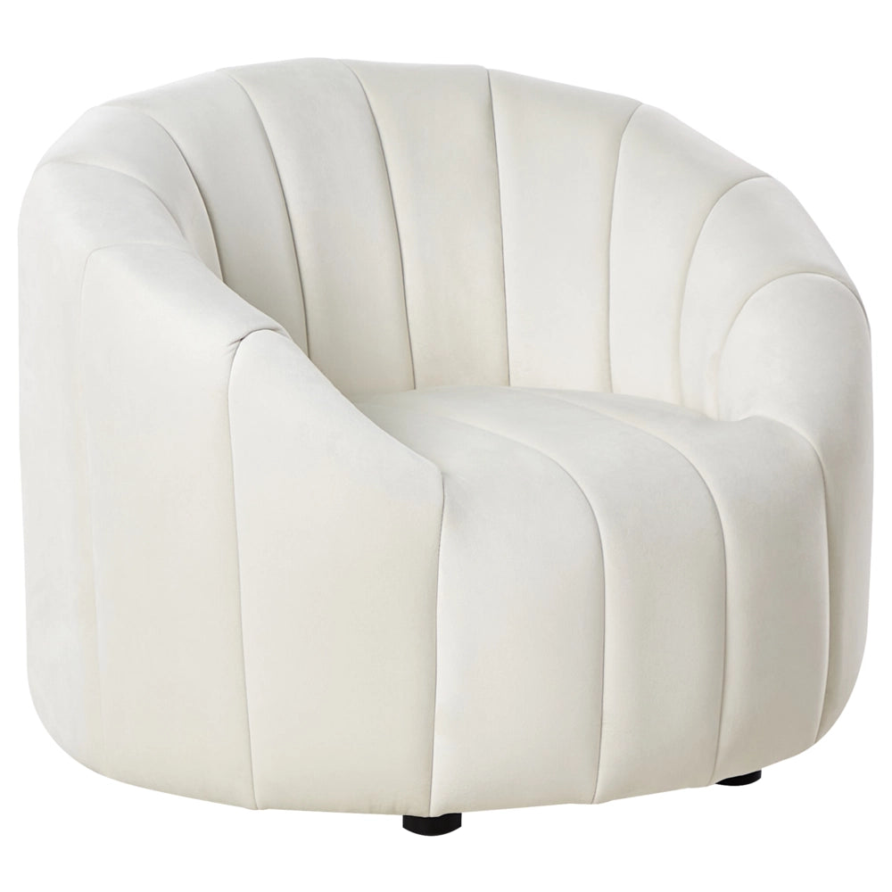 Poltrona in velluto bianco sporco in tessuto morbido Design contemporaneo e retrò Seduta imbottita e schienale basso
