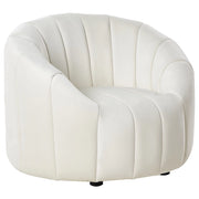 Poltrona in velluto bianco sporco in tessuto morbido Design contemporaneo e retrò Seduta imbottita e schienale basso
