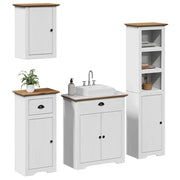 Set Mobili da Bagno 4 pz BODO Bianco in Legno Massello di Pino 3307651